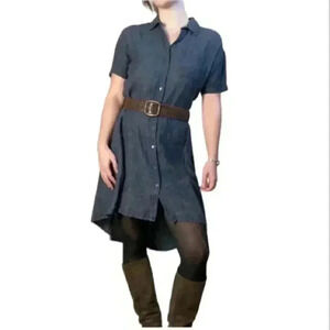 Eileen Fisher 100% Linen High Low Hem Market Dress Size XS